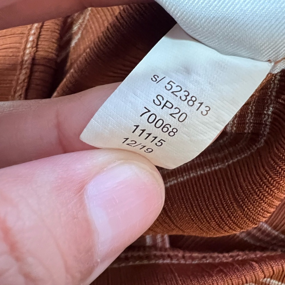 Ann Taylor Rust Stripe Wrap Tie Blouse - Picture 4 of 12
